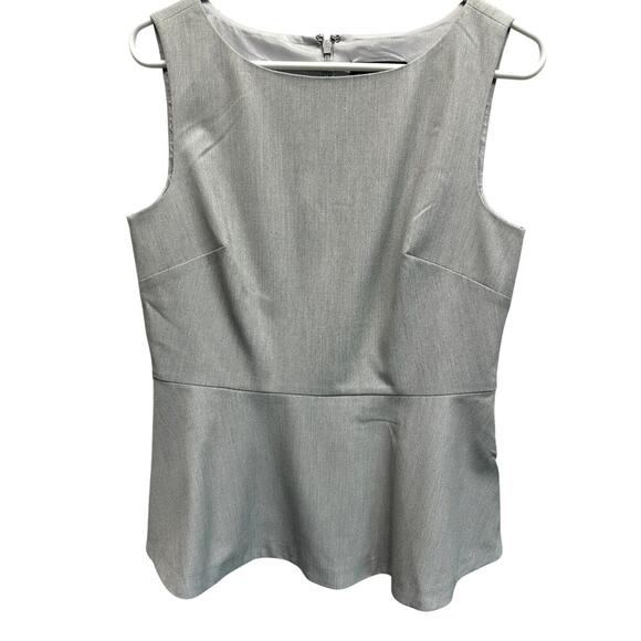 Banana Republic Grey Women Sleeveless Top 8 Flip Hem Career Quiet Luxury - Picture 1 of 8
